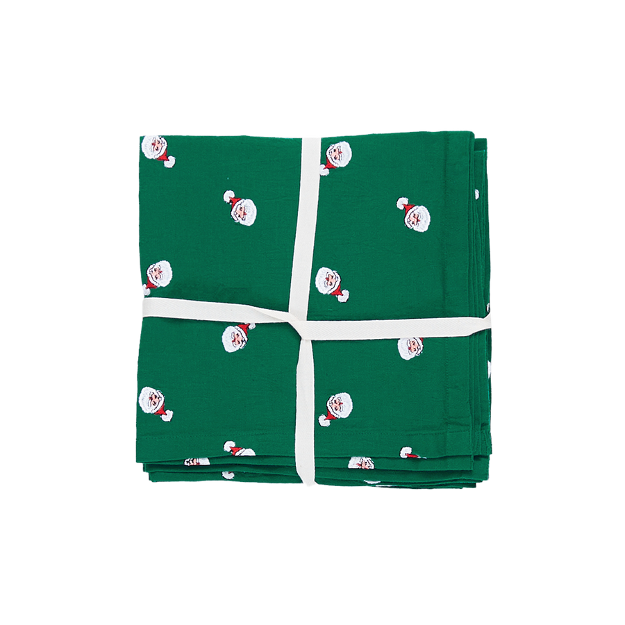 4-Pack Napkin Set - Santa Embroidery