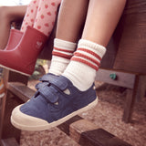 Scooter Mid Crew Sock - Navy Stripe