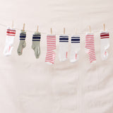 Scooter Mid Crew Sock - Navy Stripe