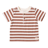 Scout Henley T-Shirt - Cocoa Stripe