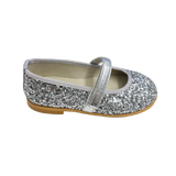 Leather Glitter Mary Jane - Argento Silver
