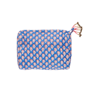 Small Quilted Pouch - Blue Lisbon Ditsy