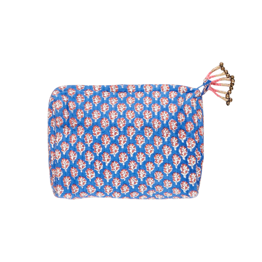 Small Quilted Pouch - Blue Lisbon Ditsy