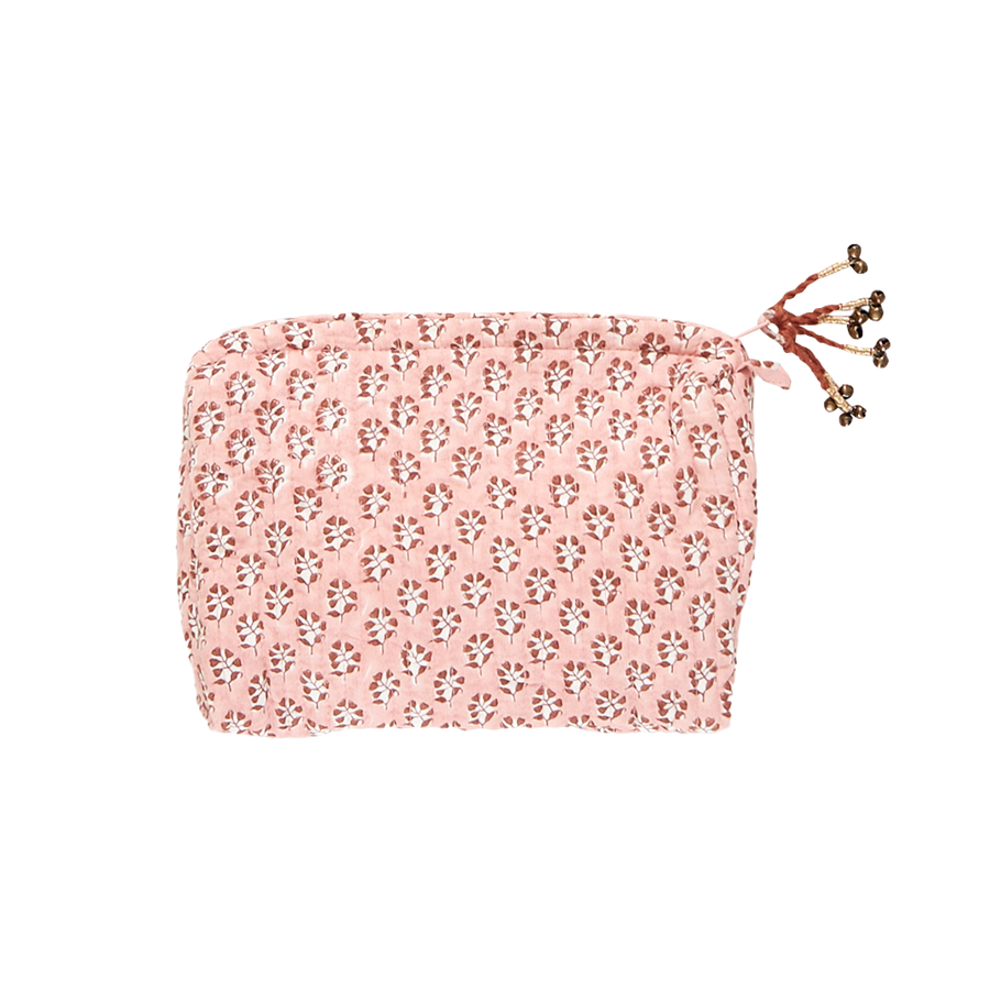 Small Quilted Pouch - Pink Lisbon Ditsy