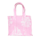Small Reversible Quilted Tote - Pink Bouquet Floral