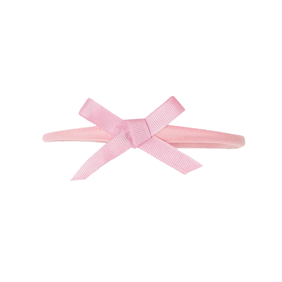 Ribbon Shoelace Bow Headband - Rose Pink
