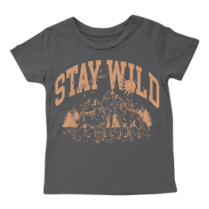 Stay Wild Short Sleeve Tee - Faded Black
