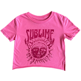 Sublime Short Sleeve Not Quite Crop Tee - Electric Pink