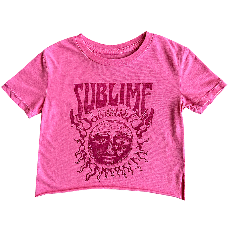 Sublime Short Sleeve Not Quite Crop Tee - Electric Pink