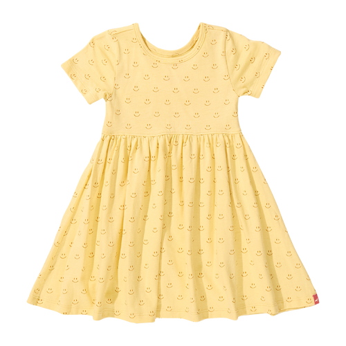 Sunny Dress Smiley girls birthday dress with cheerful print for fun celebrations