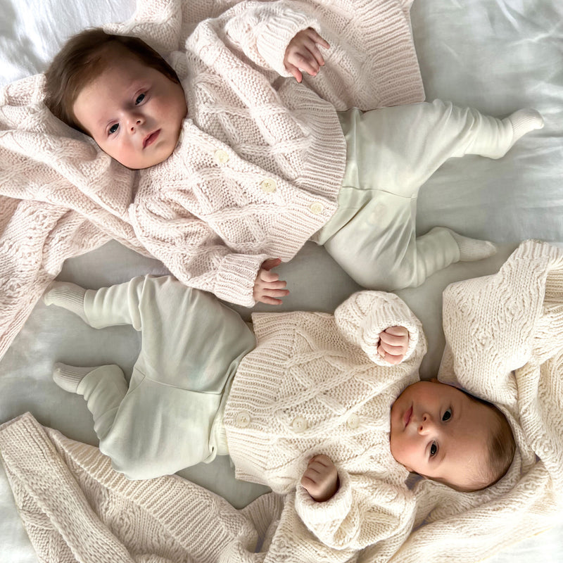 Baby Cuddle Blanket and Sweater Set - Cream