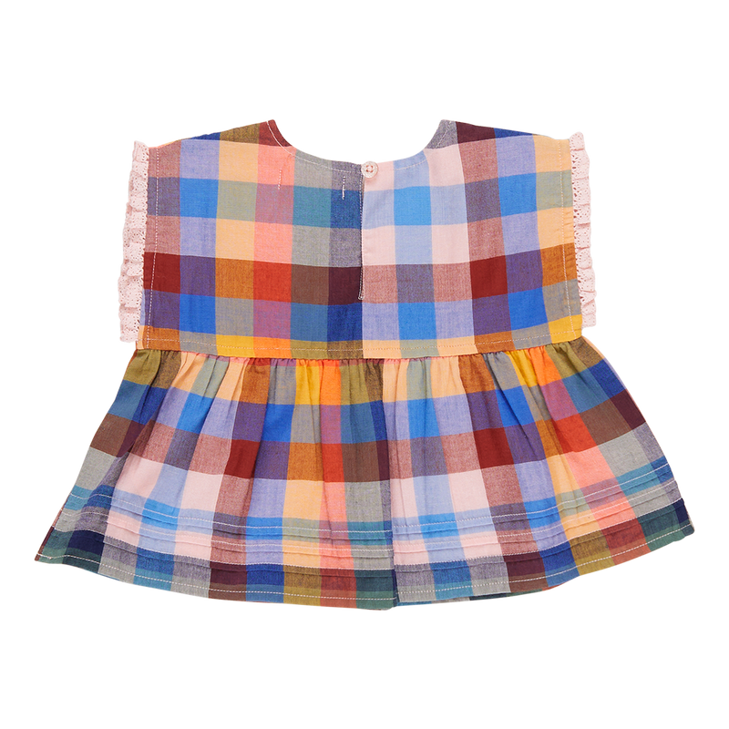 Girls Clary Top - Technicolor Check