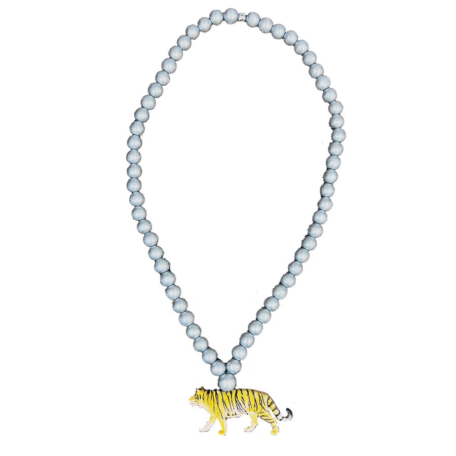 Tiger on Silver Beads