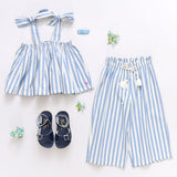 Girls Casey Top - Blue Stripe