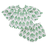Girls Misha Scallop 2-Piece Set - Green Strawflower