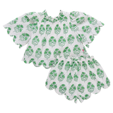 Girls Misha Scallop 2-Piece Set - Green Strawflower