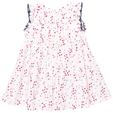 Girls Waverly Dress - Red Ditsy Stars
