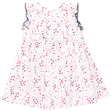 Girls Waverly Dress - Red Ditsy Stars