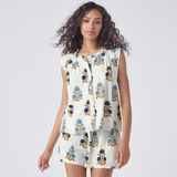 Womens Misha Top - White Flowerette