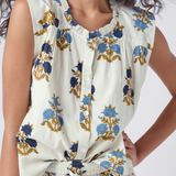 Womens Misha Top - White Flowerette