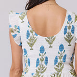 Womens Sen Dress - Blue Oversized Dandelon