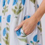 Womens Sen Dress - Blue Oversized Dandelon