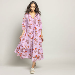 Womens Indira Dress - Lavender Poppy