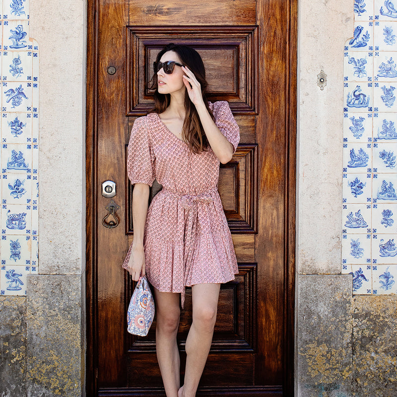 Womens Emily Dress - Pink Lisbon Ditsy