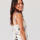 Womens Marilyn Dress - White Flowerette