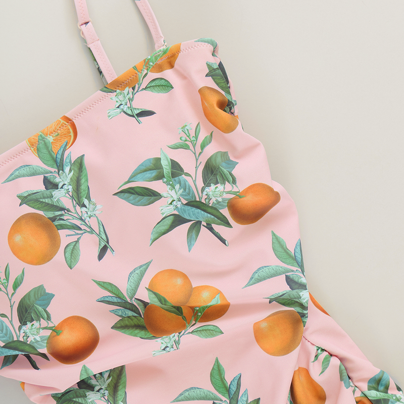 Womens Sam Suit - Pink Botanical Oranges