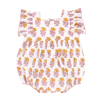 Baby Girls Elsie Bubble - Yellow Flower Drop