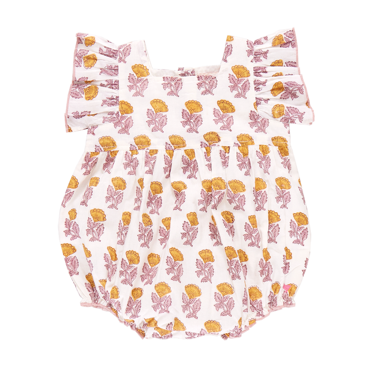 Baby Girls Elsie Bubble - Yellow Flower Drop