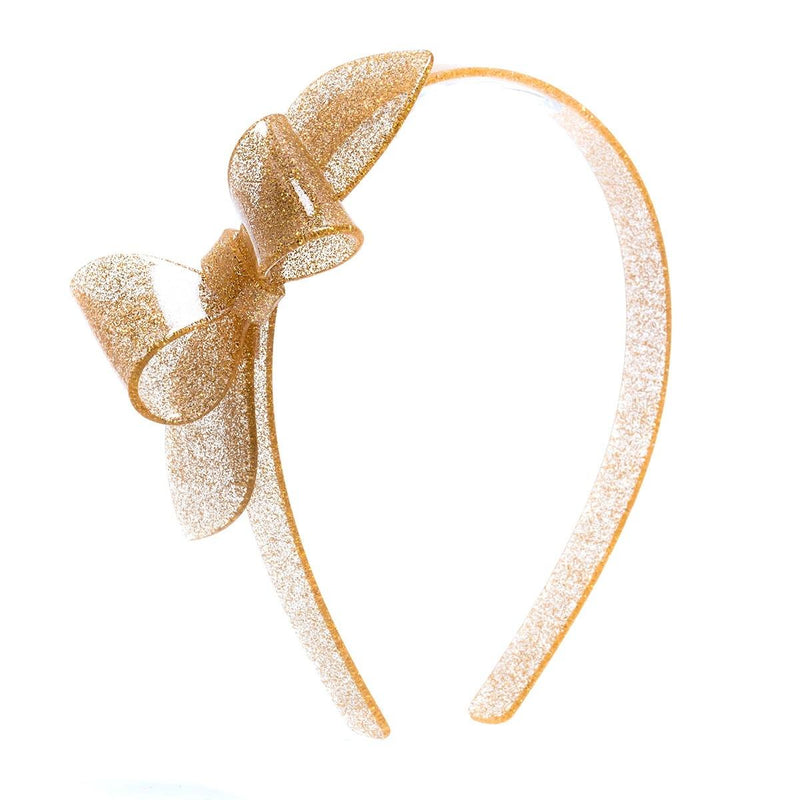 Pink Chicken Rosane Bow Headband - Gold Glitter 