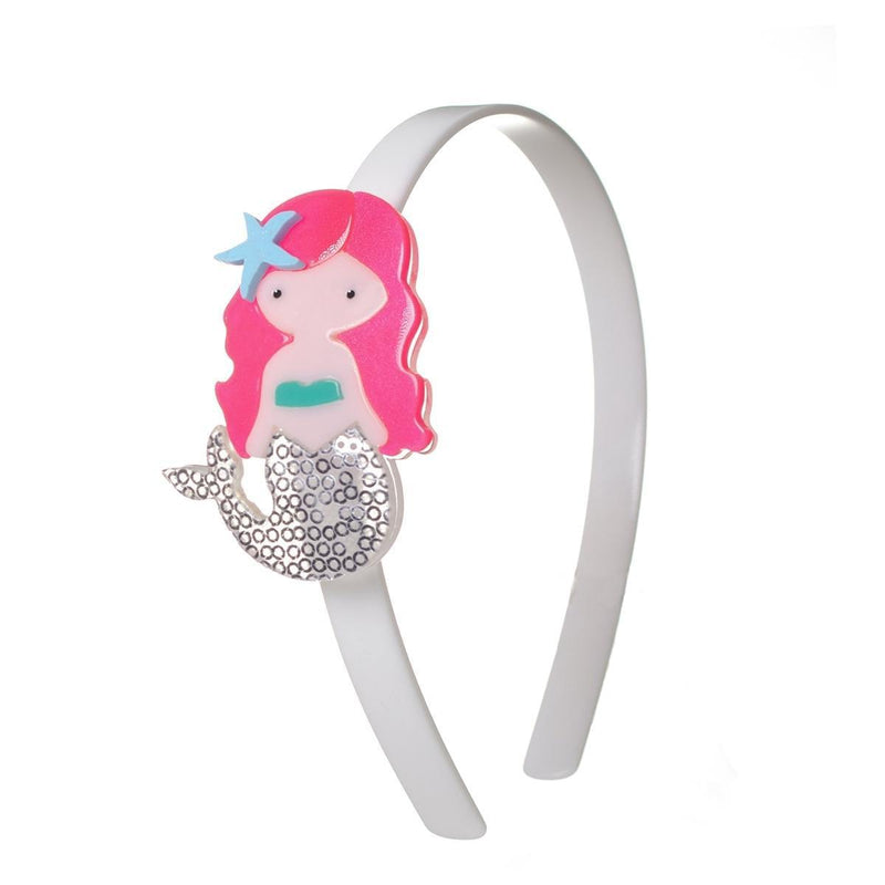 Pink Chicken Mermaid Headband - Neon Pink Hair 