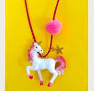 Pink Chicken Rebel the Pink Unicorn Necklace 