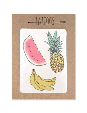 Pink Chicken Tattoo / Fruit Temporary Tattoos Pack 