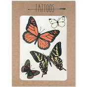Pink Chicken Butterfly Temporary Tattoos Pack 