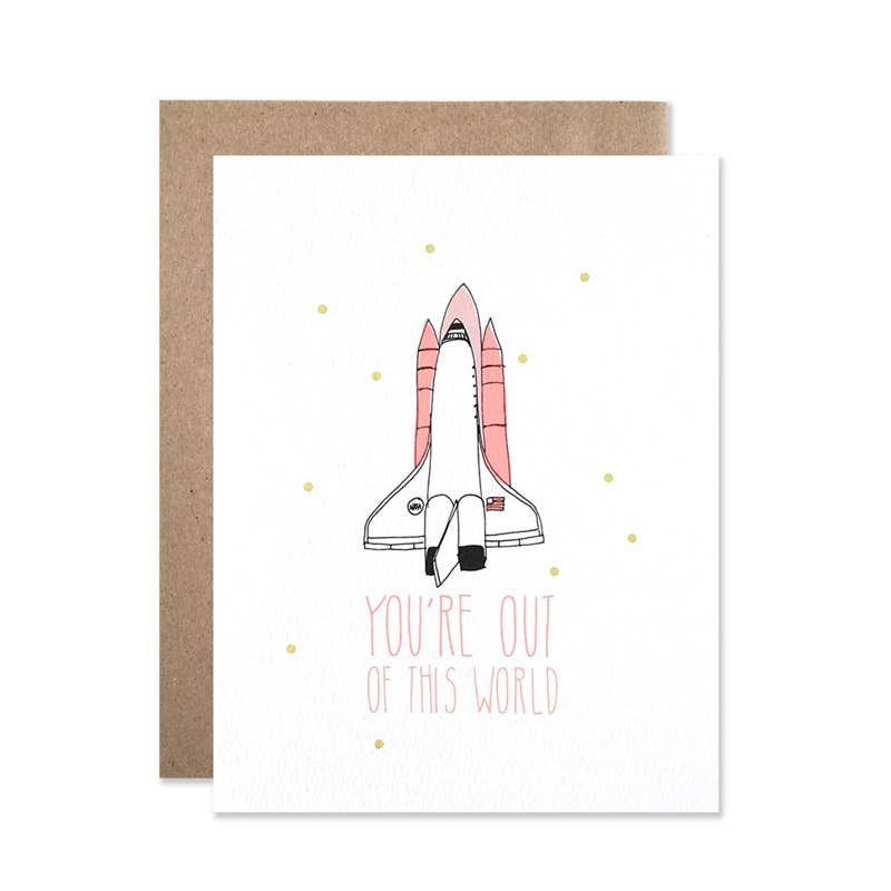 Pink Chicken Out Of This World Card 
