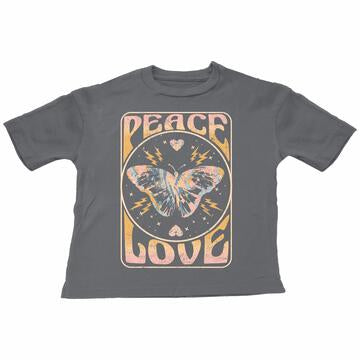 Peace and Love Super Tee - Faded Black