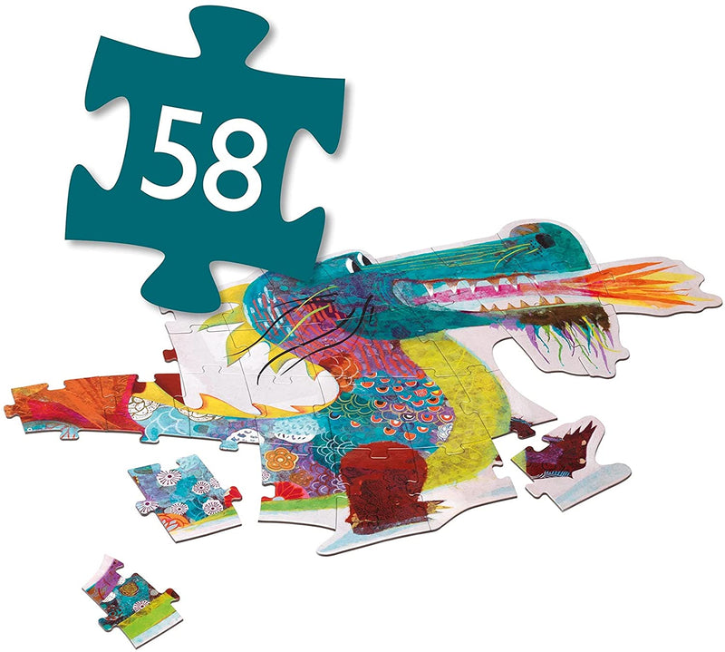 Pink Chicken Leon The Dragon 58pc Giant Floor Jigsaw Puzzle 