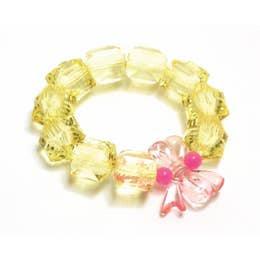 Pink Chicken Bow Rock Candy Bracelet - Yellow/Light Pink 