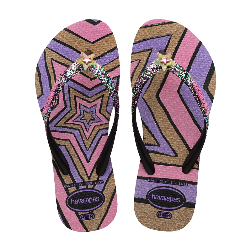 Havaianas - Kids Slim Glitter II Sandal (Black)