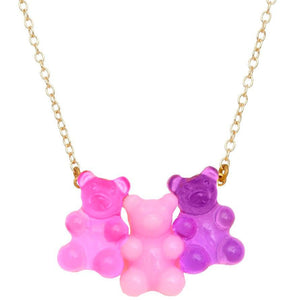 Pink Chicken Gummy Bear Necklace bubblegum 
