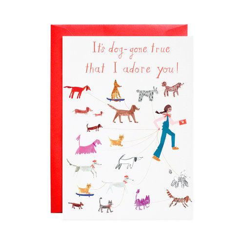 Pink Chicken Greeting Card - Puppy Love 