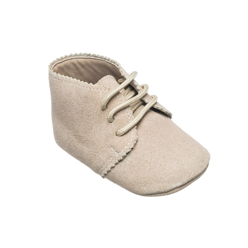 Scalloped Baby Bootie - Sand
