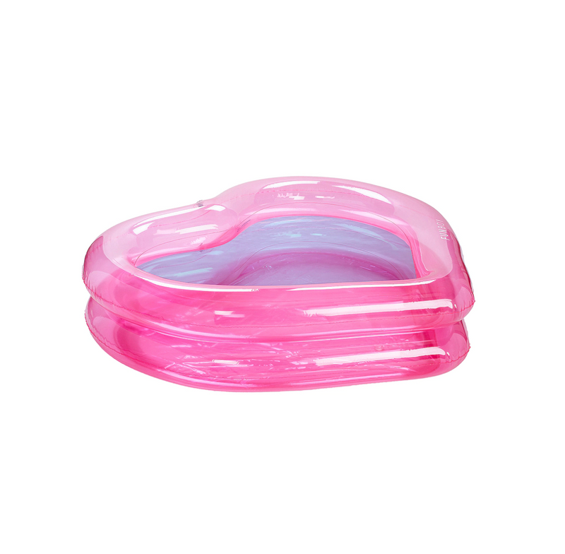 Pink Chicken Clear Pink Heart Inflatable Pool 