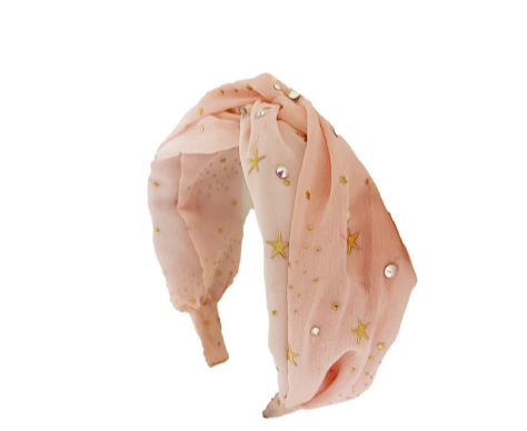 Pink Chicken Twist Star Headband - Pink 