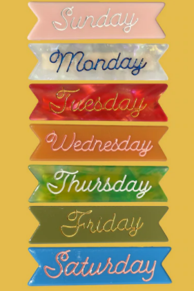 Days of The Week Hair Clips