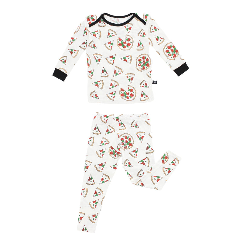 Pink Chicken Two-Piece Pajamas - Pizza Bamboo 12/18M 