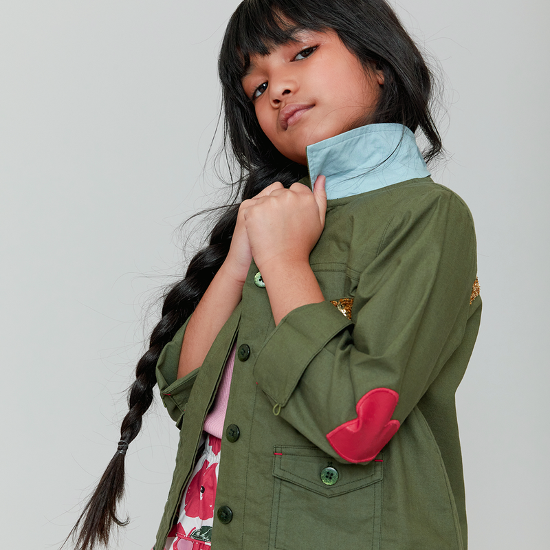 Girls Army Jacket - Clover